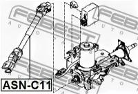 вал карданный рулевой колонки, ASNC11 FEBEST ASN-C11