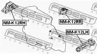 Подушка двигателя правая (NISSAN AD VAN/WINGROAD Y12 2005- NISSAN AD/AD EXPERT (VY12) 2006- NISSAN C, NMK12RH FEBEST NM-K12RH