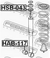 Сайленблок заднего амортизатора, HAB117 FEBEST HAB-117