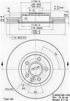 Диск тормозной FORD: GALAXY 06-, MONDEO IV 07-, MONDEO IV Turnier 07-, MONDEO IV седан 07-, S-MAX 06-, LAND ROVER: FREELANDER 2 06-, VOLVO: S60 II 10 Brembo 09A42711