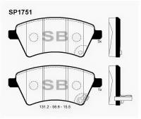 Колодки тормозные передние Sangsin Brake SP1751