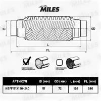 Труба гофрированная универсальная 51X240 (126-240) усиленная MILES HBFF51X126-240