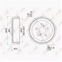 Барабан тормозной |зад прав / лев | LYNXauto BM1001