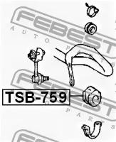 Втулка переднего стабилизатора, TSB759 FEBEST TSB-759