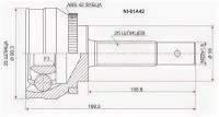 Шрус NS AD/Wingroad/Sylphy/Sunny Y11/G10/B15 QG15DE/QG18DE 4WD ABS 99-, NI61A42 Sat NI-61A42