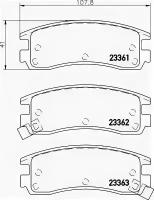 Колодки тормозные дисковые задн CHEVROLET: ALERO 99-, IMPALA 99-, MONTE CARLO 70-, TRANS SPORT 96-, OPEL: SINTRA 96-99, PONTIAC: TRANS SPORT 97 97- TEXTAR 2336101