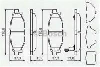 Колодки тормозные SUBARU LEGACY 03]/OUTBACK 03] 2.0/2.5 задние BOSCH 0986494444