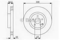 Тормозной диск передний 67 330x32 мин толщ 29.4мм отв.5 (кол во в упак 1) BOSCH 0986479332