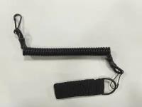 Тренчик спиральный (витой пистолетный шнур 3,0мм) черный с текстильной шлевкой