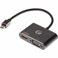 Кабель-переходник Vcom miniDisplayPort(M) ---> HDMI(F)+VGA(F)4K@30Hz Allum shell