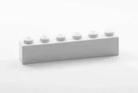 LEGO Кирпич 1 x 6, белый (3009 / 300901) набор из 50 шт