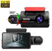 Автомобильный видеорегистратор FaizFull с двумя камерами и углом обзора 360° / Full HD 1080P / Датчик удара G-Sensor / Поддержка HDR