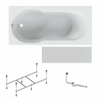 Ванна акриловая AM.PM X-Joy 150x70 4 в 1: ванна, каркас, фронтальная панель, слив-перелив, душевая и релакс зоны, литьевой акрил, усиленный корпус