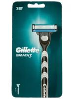 Gillette Mach3 Мужская Бритва, 1 кассета, с 3 лезвиями, прочнее, чем сталь, для точного бритья