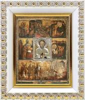 Великорецкая икона Николая Чудотворца, в белой пластиковой рамке 8,5*10 см