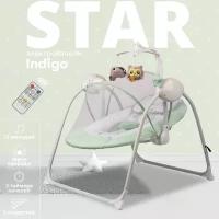 Электрокачели Indigo STAR с мобилем и пультом, мятный