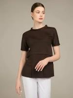 Блуза медицинская женская Cameo 8-1030[k], цвет черный кофе, размер 42, рост 164