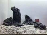 Декор аквариумные натуральный черный камень сейрю лот 010 Япония
