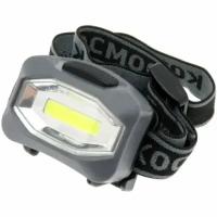 Фонарь налобный Космос, LED, на батарейках 3хAAA, 3 режима, арт. H101-COB