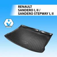 Коврик в багажник RIVAL 14703002 для Renault Sandero, Renault Sandero Stepway 2009-2018 г