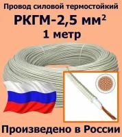 Провод силовой термостойкий РКГМ-2,5, 1 метр