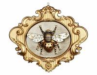 Ёлочная игрушка медальон С пчелой, полистоун, 15 см, Goodwill