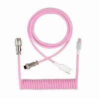 Спиральный кабель для клавиатуры розовый
