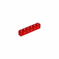 LEGO Кирпич 1 x 6, с отверстиями, красный (3894 / 389421) набор из 50 шт