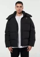 Куртка зимняя пуховик короткий с капюшоном оверсайз Cozy, цвет черный, размер L