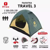 Палатка трекинговая трехместная Btrace Travel 3, зеленый
