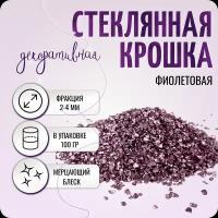 Стеклянная крошка, декоративное стекло, металлик, цвет фиолетовый (фр.2-4 мм), 100 гр, COLOR Si