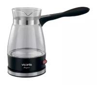 Электрическая кофеварка Viconte 337 550 мл из нержавеющей стали на 4 чашки, турка электрическая для кофе Zeidan, электротурка