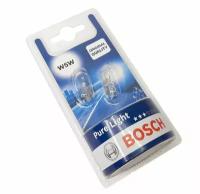 Лампа автомобильная накаливания Bosch Pure Light 1987301026 W5W 12V 5W W2.1×9.5d 2 шт