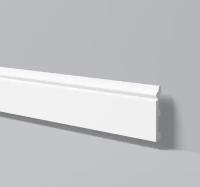 Плинтус Decomaster 12x80 мм (10 метров) ударопрочный белый напольный дюрополимер под покраску полистирол пластик A005-10 метров