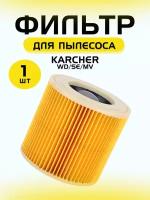 Нера стандартный фильтр складчатый для пылесоса Karcher (Керхер) MV2, MV3, WD3, WD2, D2250, WD3.200, 6.414-552.0 для SE / WD / MV 1шт