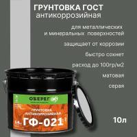 Грунтовка антикоррозийная ГОСТ ГФ-021 Серая PaintGuard - 10л/14кг