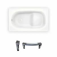Стальная ванна Sanitana BLB Europa Mini S30001557000000N (B05E22001N): маленькая ванна 105х70 см, с сиденьем и ножками, толщина стали 2,2
