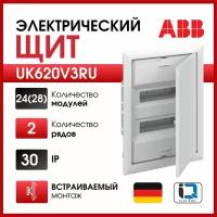 Шкаф в нишу ABB UK620V3RU 24 (28) мод (с винтовыми клеммами N/PE) 2CPX077856R9999, белый