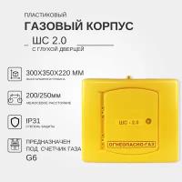 Газовый корпус ШС-2.0 пл. с глухой дверцей KRZMI, под счетчик газа G6, с межосевым расстоянием 200/250мм. ВхШхГ: 300х350х220мм