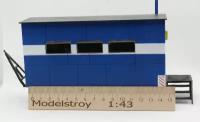 Бытовка (тип-1) синяя, чистая модель в масштабе 1:43