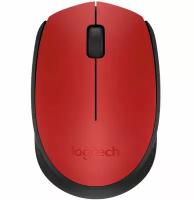 Беспроводная компактная мышь Logitech M170, красный/черный