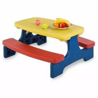 Стол садовый с лавочками UNIX Kids Garden Yellow