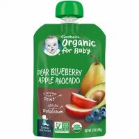 Gerber, Smart Flow, Organic, «Персик, черника, яблоко и авокадо», 99 г (3,5 унции)