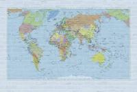 Фотообои на стену HARMONY Decor HDS-125 Карта мира на русском на кирпичной стене, 200 х 135 см, флизеиновые