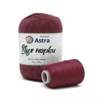 Пряжа для вязания Astra Premium 'Пух норки' (Mink yarn) 50г 290м (+/- 5%) (80% пух, 20% нейлон) (+ нить 20г) (077 темная роза), 1шт