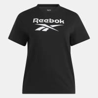 Футболка Reebok для женщин, Размер:M, Цвет:черный, Модель:REEBOK IDENTITY BIG LOGO TEE IN