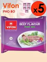 PHO BO Рисовая лапша быстрого приготовления с говядиной VIFON, 60г 5 штук