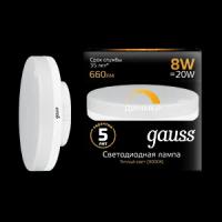 Лампа Gauss GX53 8W 660lm 3000K LED 108408108-D