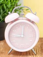 Часы настольные с будильником Numeral white pink