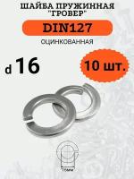 Шайба гровер DIN127 D16 оцинкованная, 10 шт